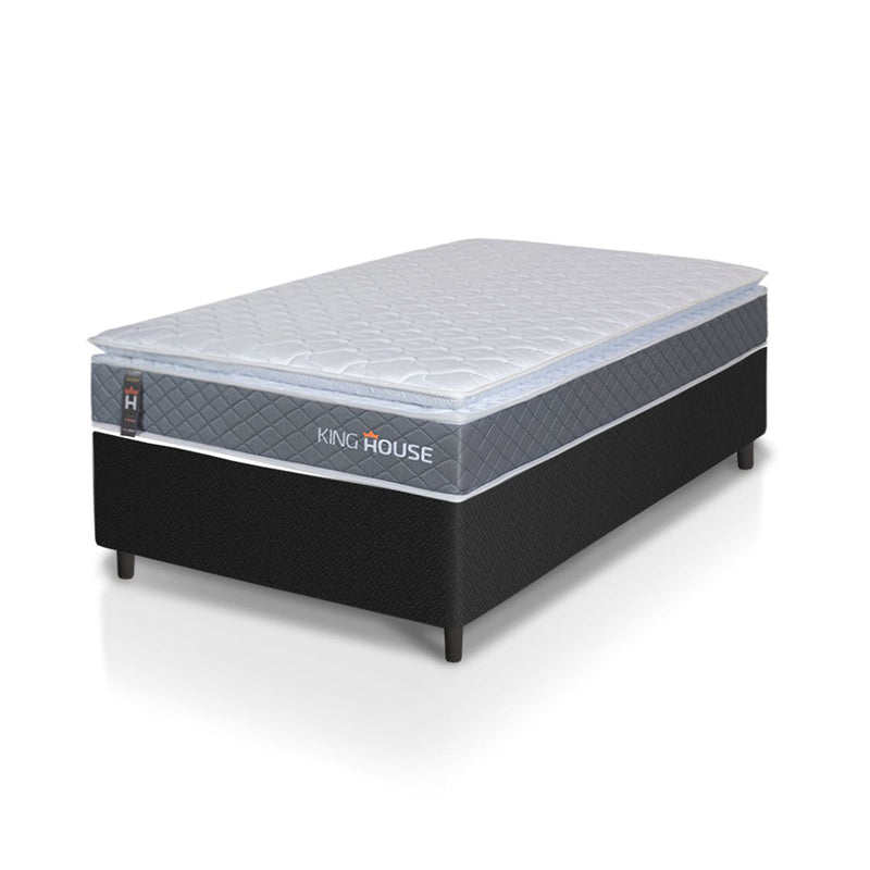 Cama Box Luanda Espuma D28 Solteiro 88x188 Preto King House
