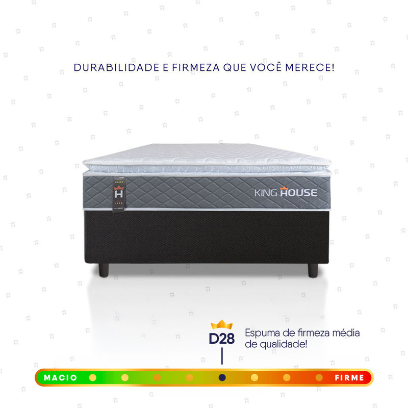 Cama Box Luanda Espuma D28 Solteirão 96x203 Preto King House