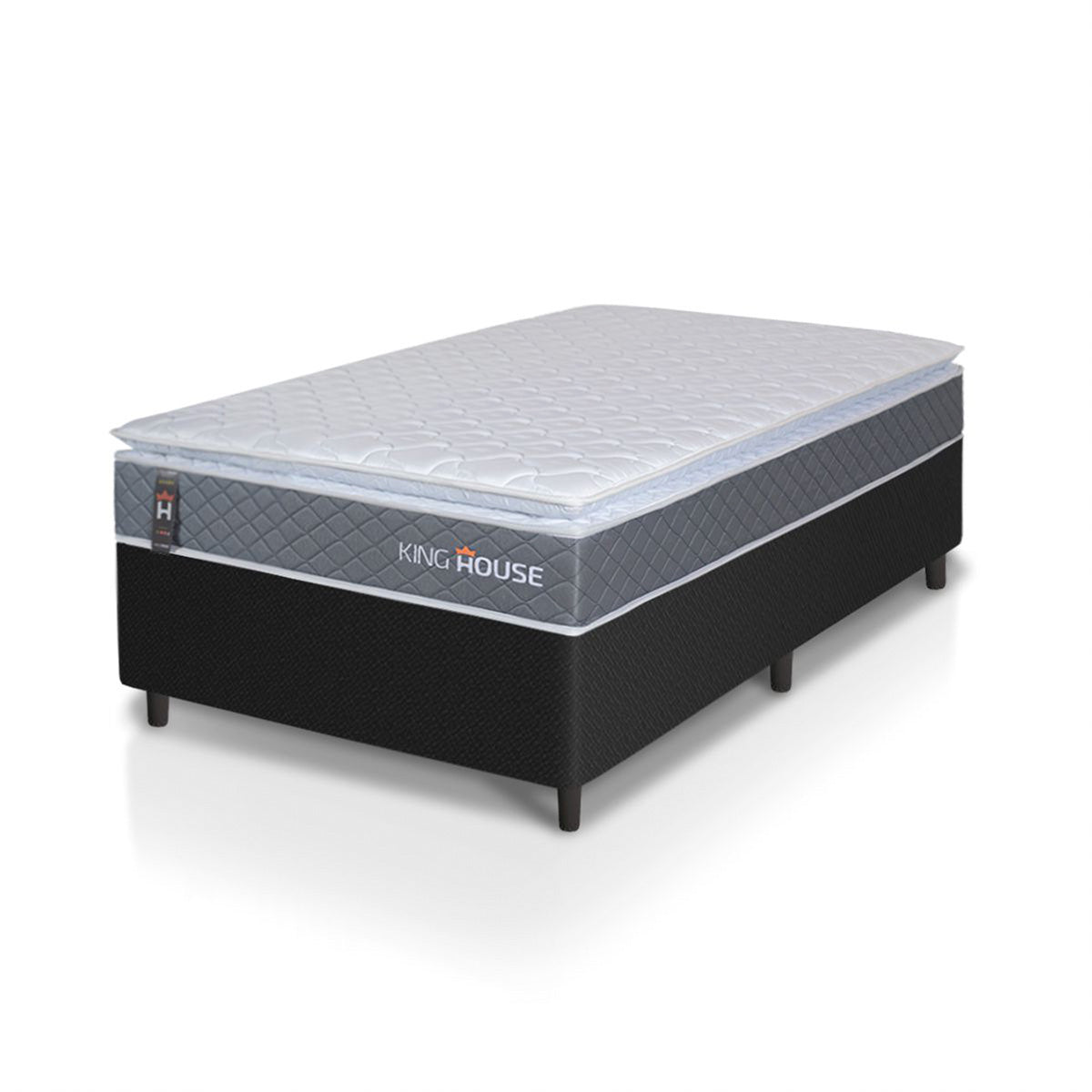Cama Box Luanda Espuma D28 Solteirão 96x203 Preto King House