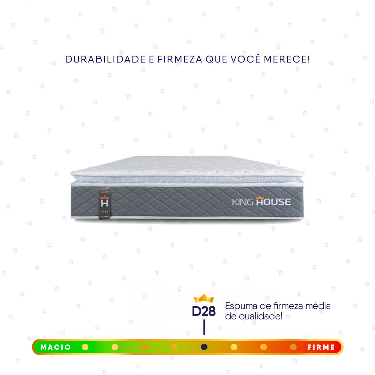 Colchão Luanda Cinza Espuma D28 Solteiro 88x188x24