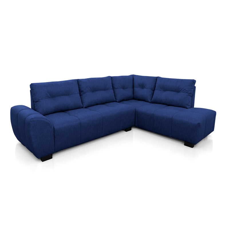 Sofá de Canto Lugano Suede Velut Azul
