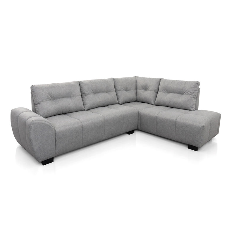 Sofá de Canto Lugano Suede Velut Cinza