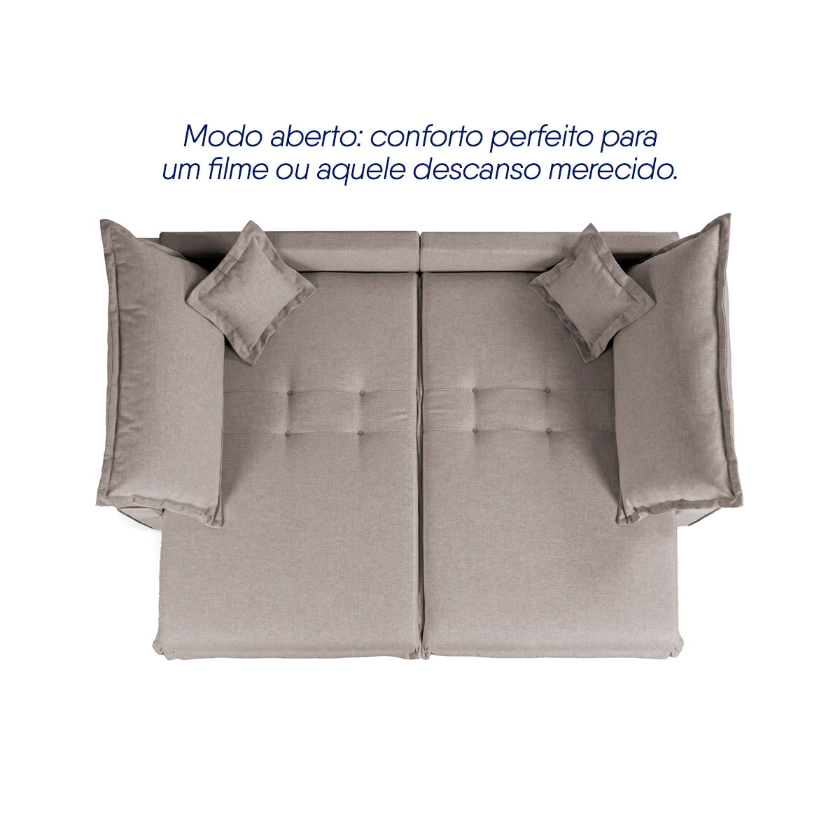 Sofá Cama Lume Sem Caixa 1,90m Linho Marrom