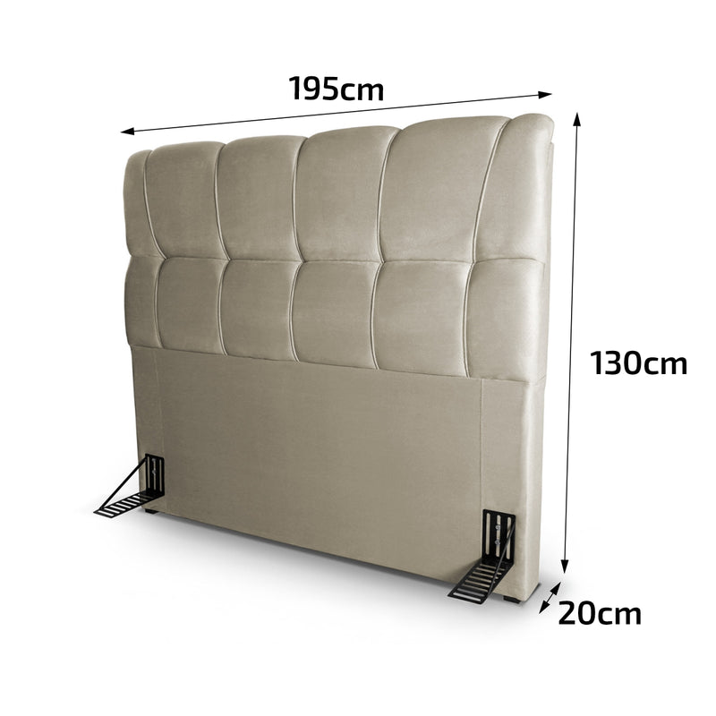 Cabeceira Luna Cama Box King 195cm Suede Velut Bege