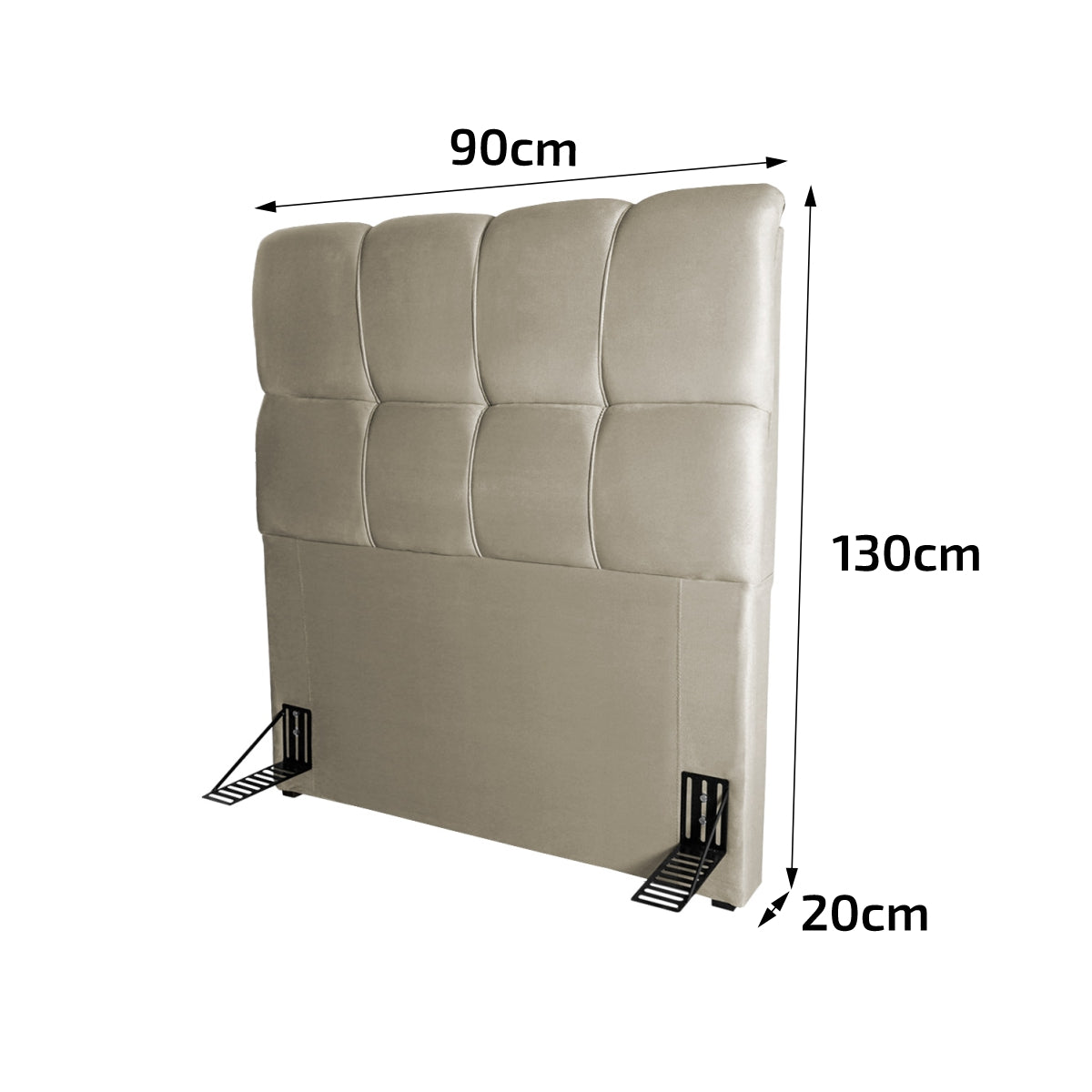 Cabeceira Cama Box Solteiro 90cm Suede Velut Bege