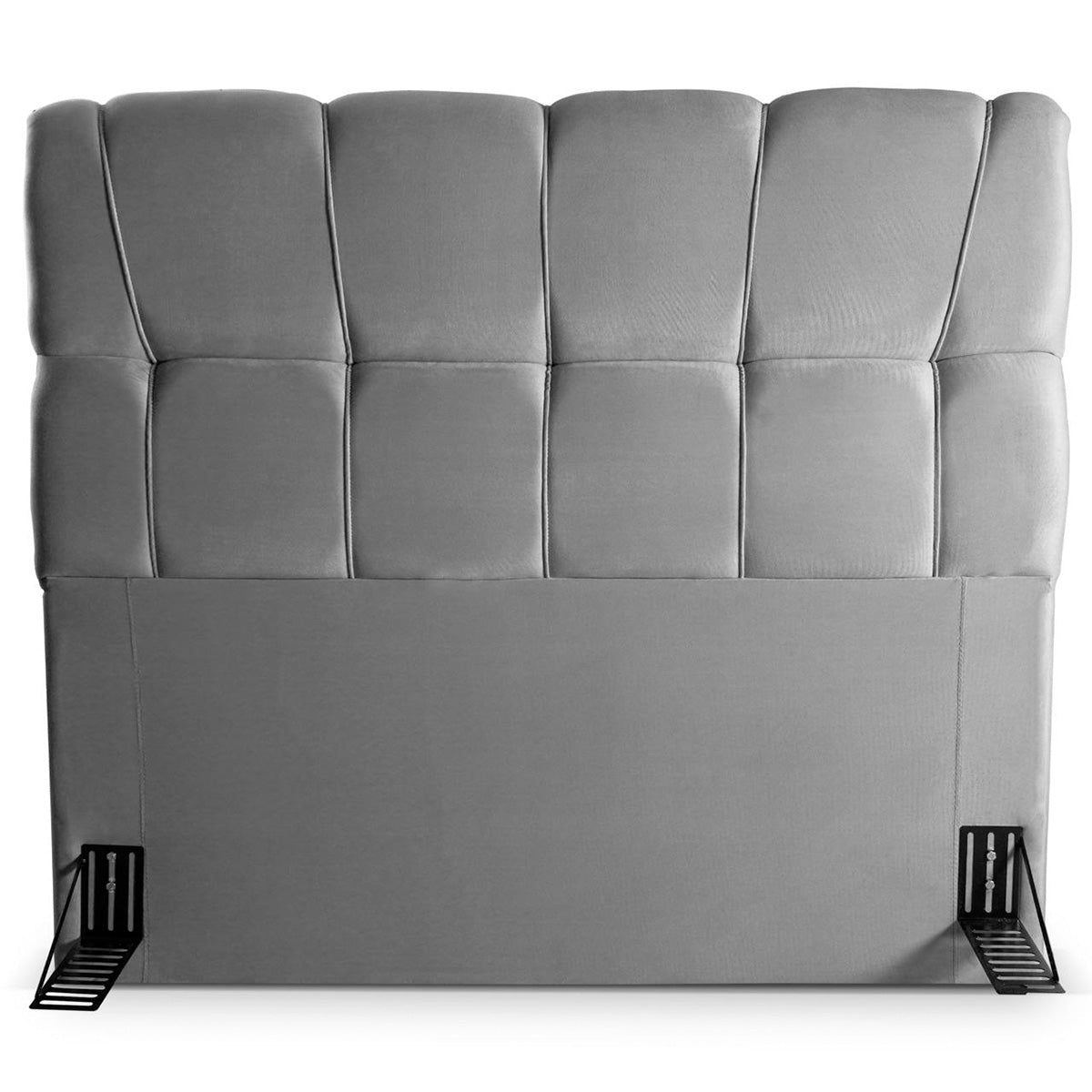 Cabeceira Luna Cama Box Casal 140cm Suede Velut Cinza
