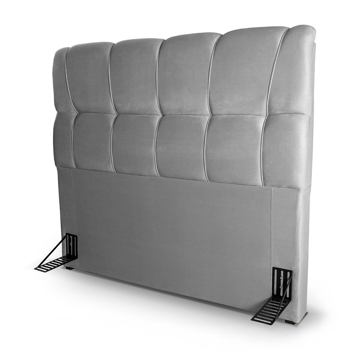 Cabeceira Luna Cama Box King 195cm Suede Velut Cinza