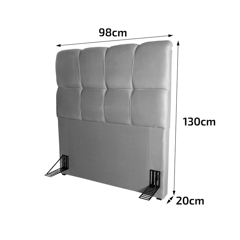 Cabeceira Luna Cama Box Solteiro 98cm Suede Velut Cinza