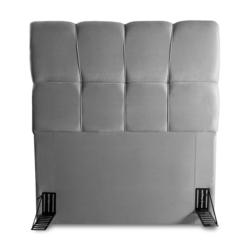Cabeceira Luna Cama Box Solteiro 98cm Suede Velut Cinza