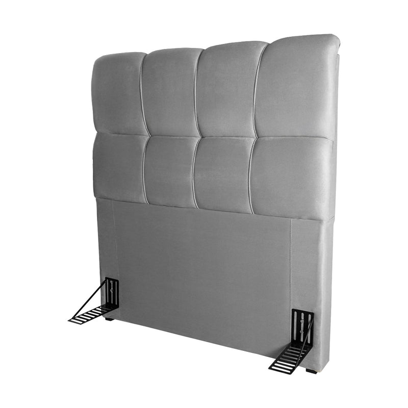 Cabeceira Luna Cama Box Solteiro 98cm Suede Velut Cinza