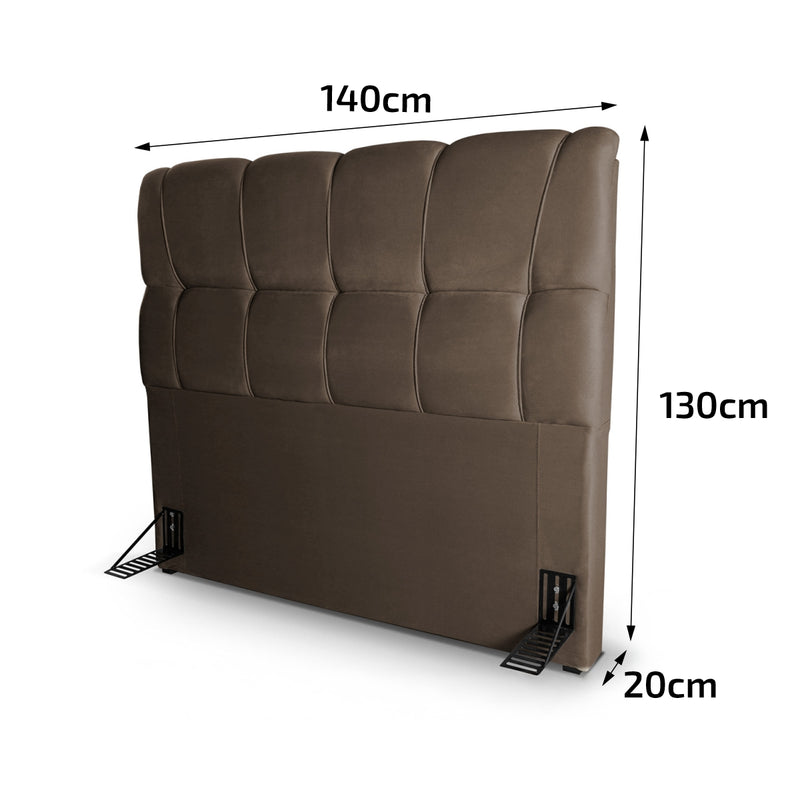 Cabeceira Luna Cama Box Casal 140cm Suede Velut Marrom