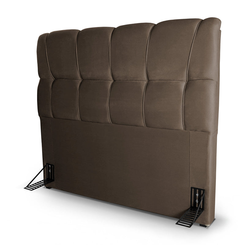 Cabeceira Luna Cama Box Casal 140cm Suede Velut Marrom
