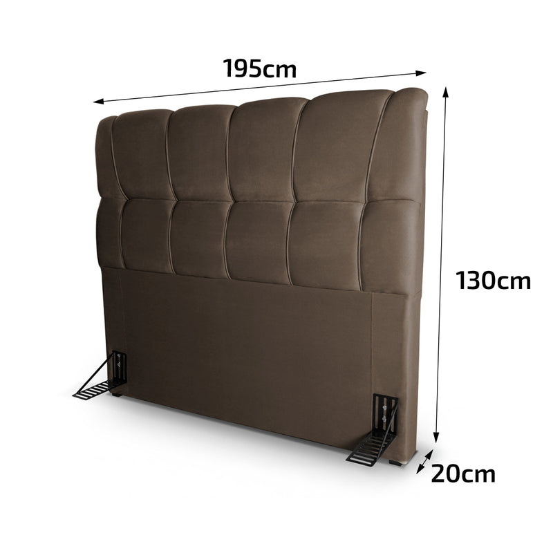 Cabeceira Luna Cama Box King 195cm Suede Velut Marrom