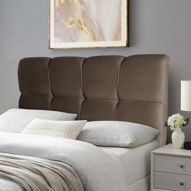 Cabeceira Cama Box Solteiro 90cm Suede Velut Marrom