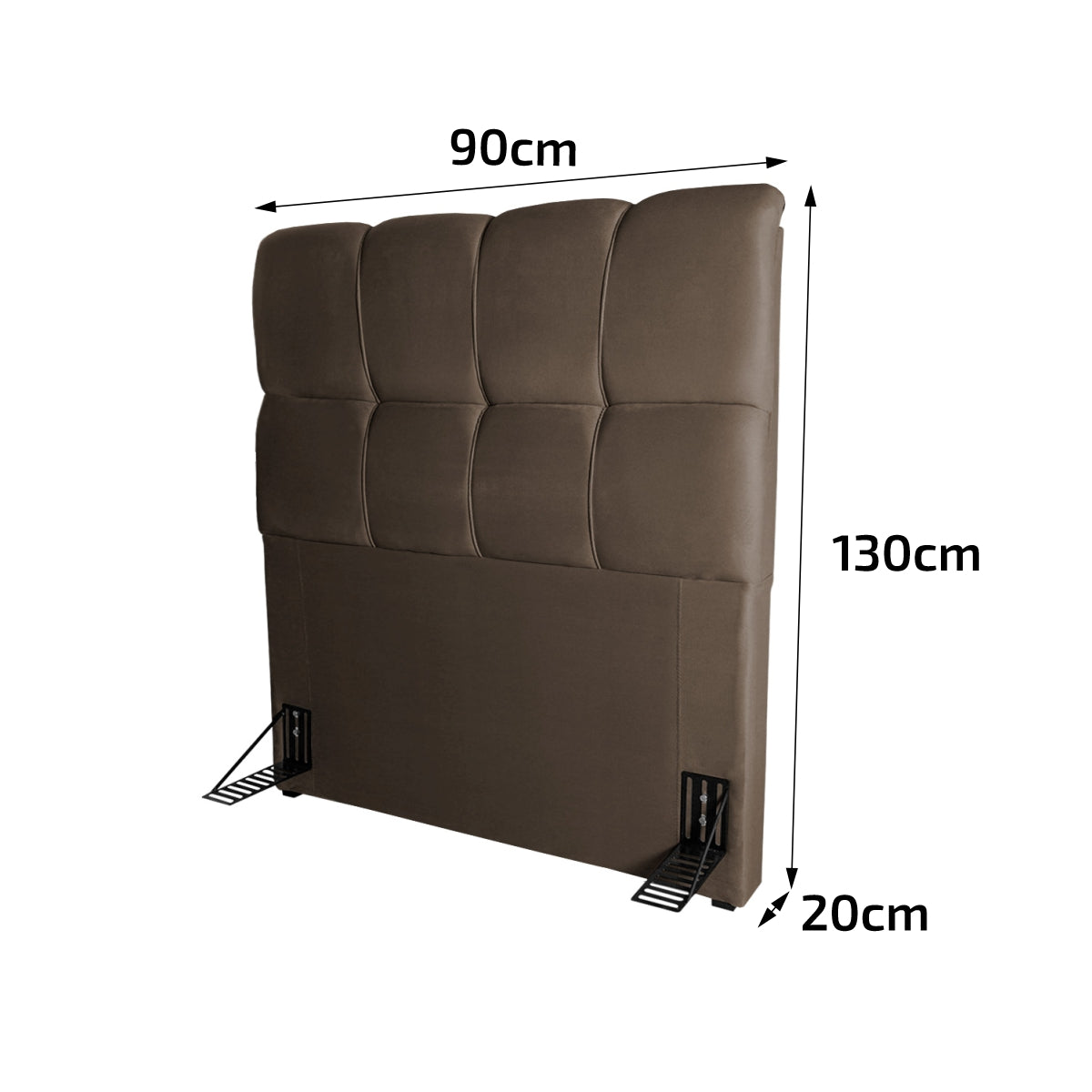 Cabeceira Cama Box Solteiro 90cm Suede Velut Marrom