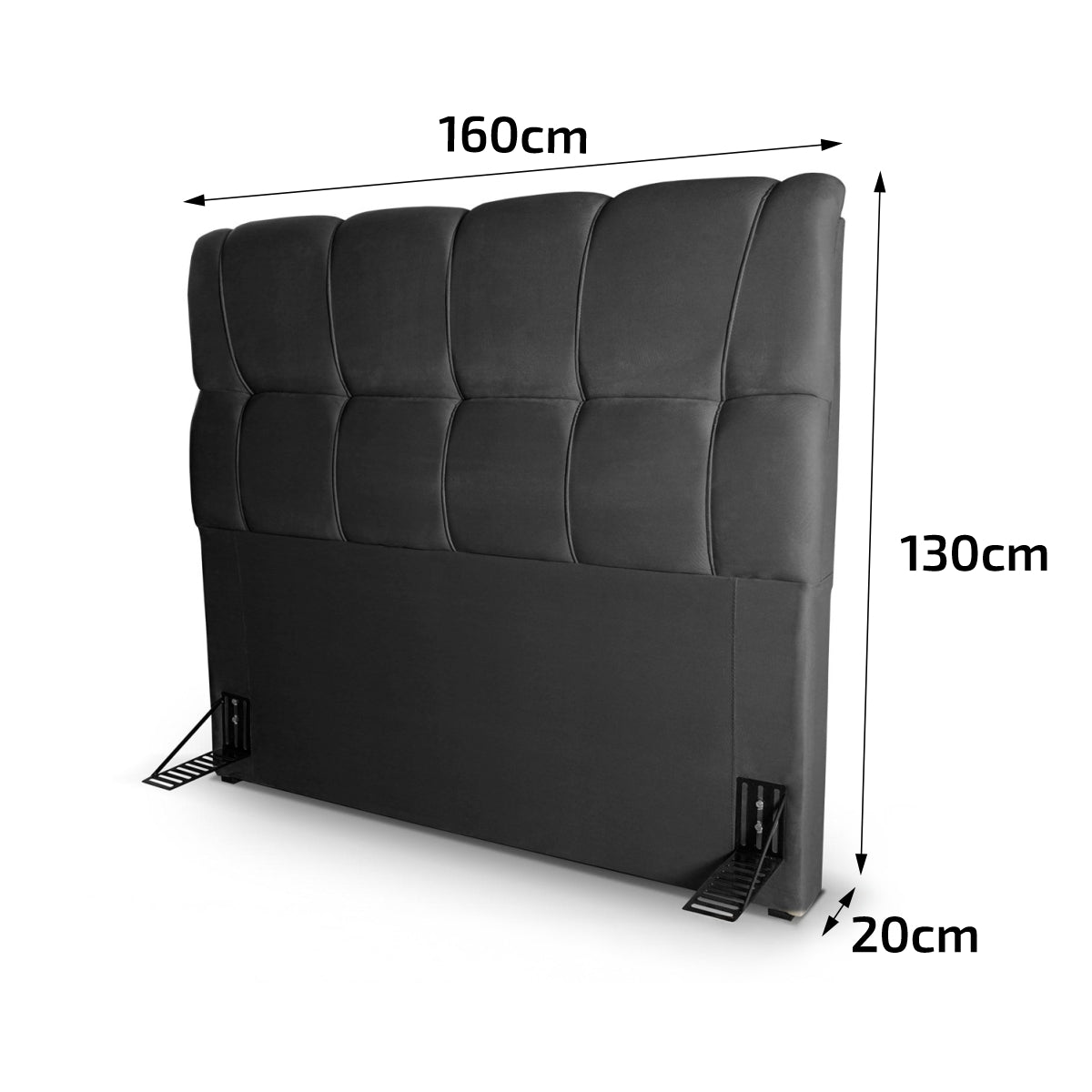 Cabeceira Cama Box Queen 160cm Suede Velut Preto