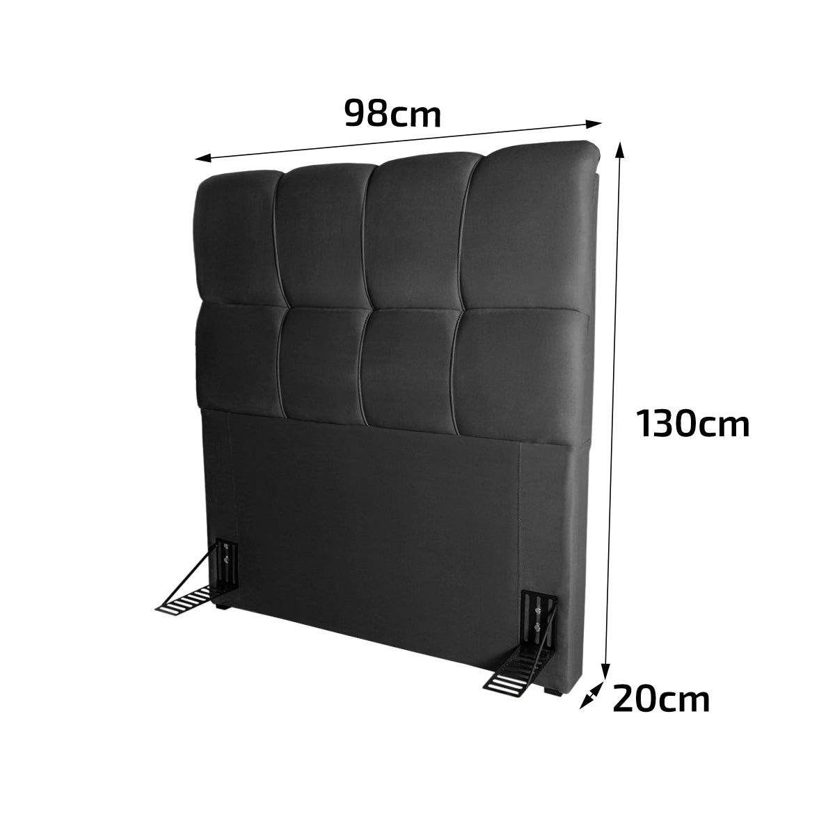 Cabeceira Cama Box Solteiro 98cm Suede Velut Preto
