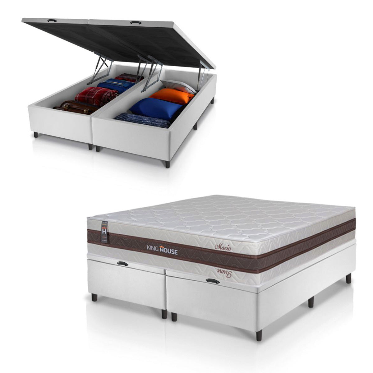 Cama Box Baú Mali Molas Ensacadas King 193x203 King House