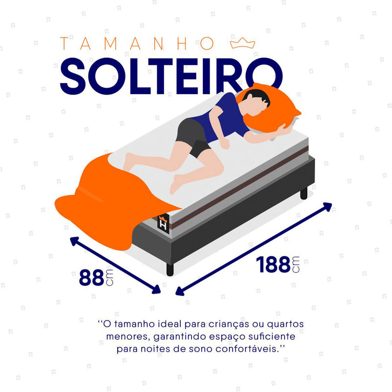 Cama Box Baú Mali Molas Ensacadas Solteiro 88x188 King House