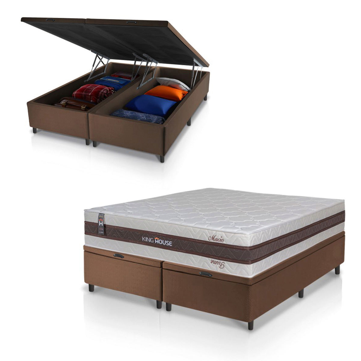 Cama Box Baú Mali Molas Ensacadas King 193x203 King House