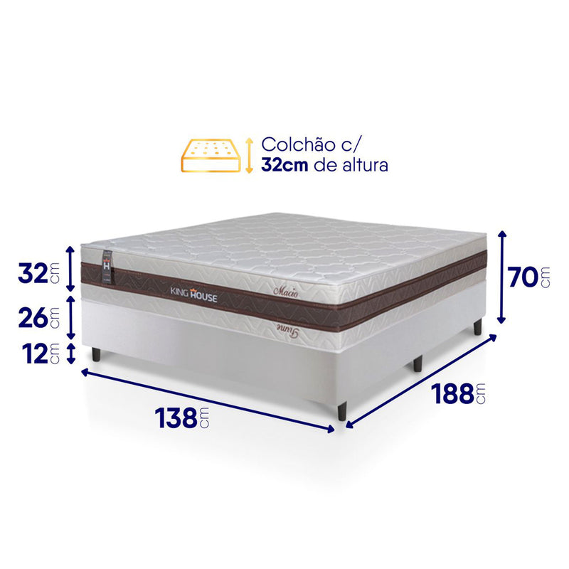 Cama Box Mali Molas Ensacadas Casal 138x188 King House