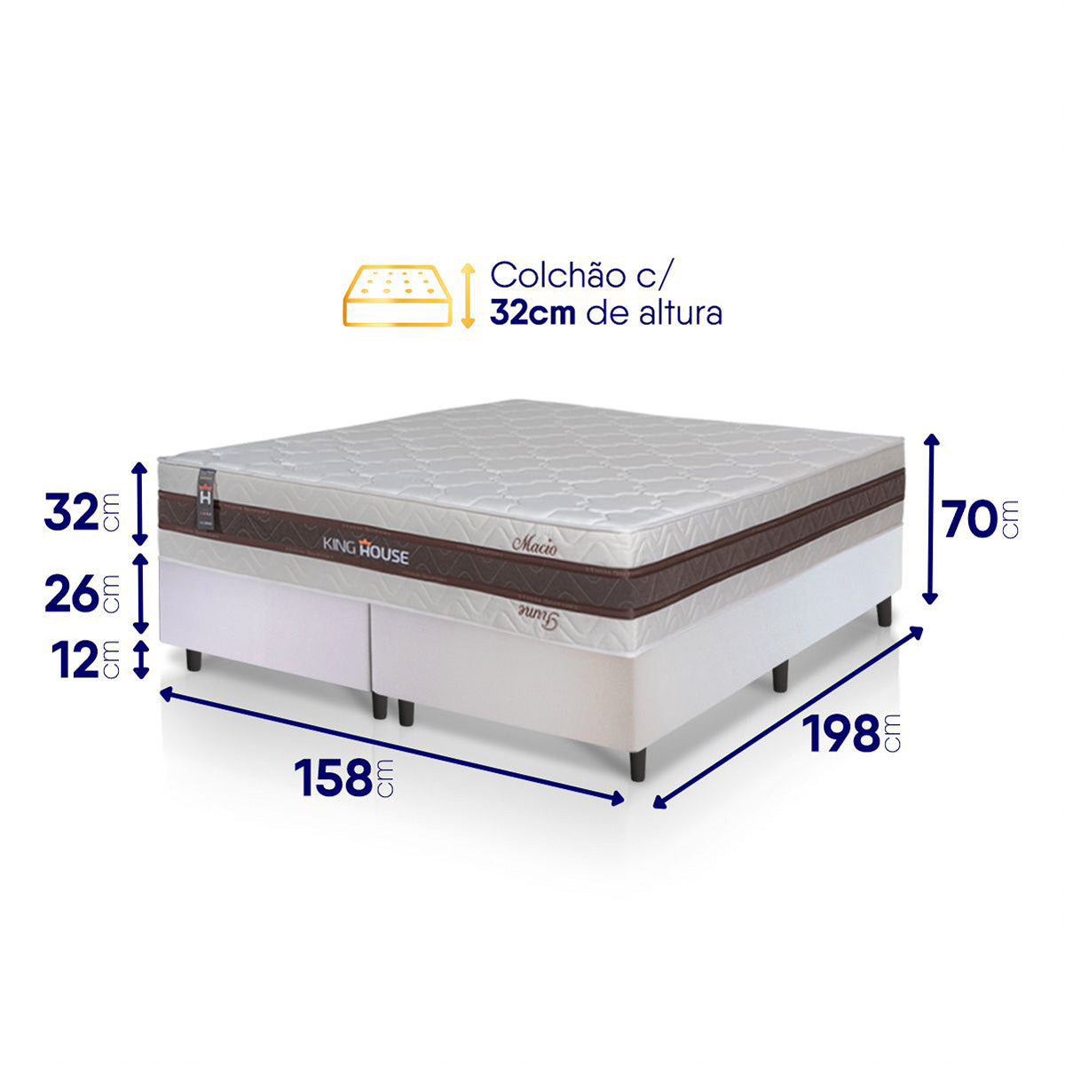 Cama Box Mali Molas Ensacadas Queen 158x198 King House