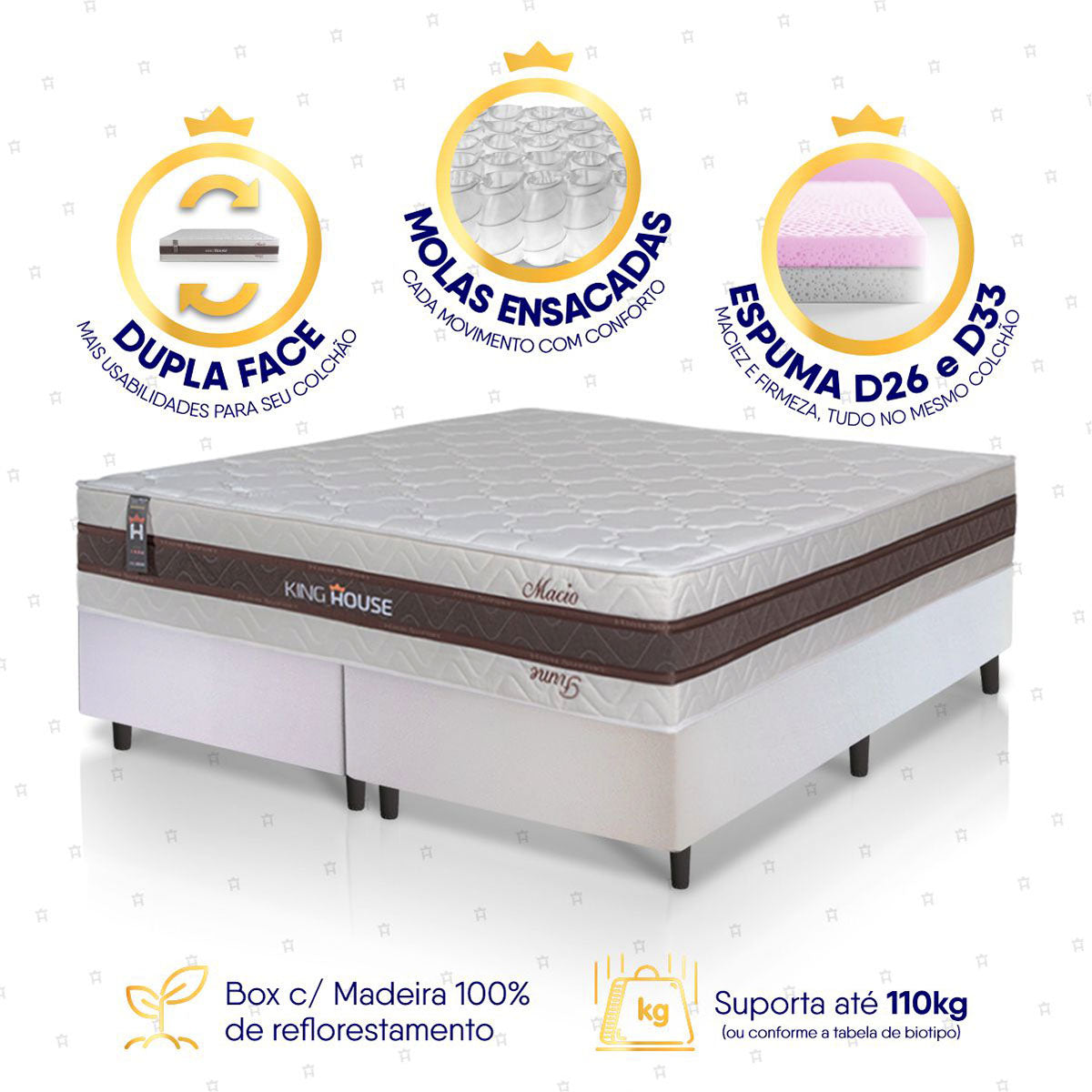 Cama Box Mali Molas Ensacadas Queen 158x198 King House