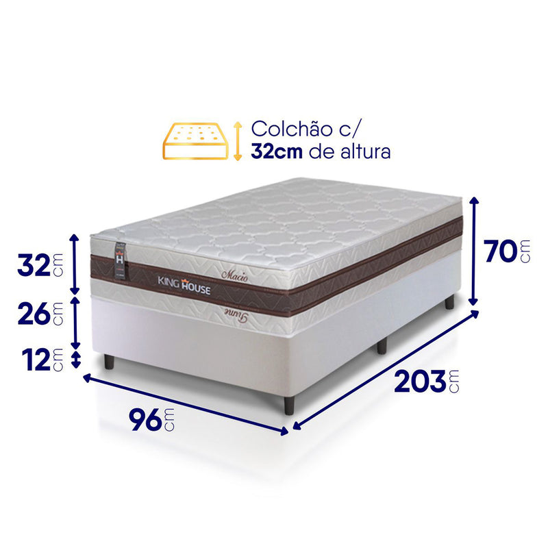 Cama Box Mali Molas Ensacadas Solteirão 96x203 King House