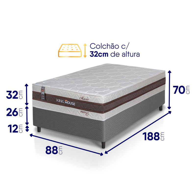 Cama Box Mali Molas Ensacadas Solteiro 88x188 King House