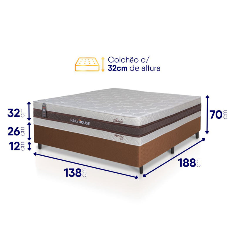 Cama Box Mali Molas Ensacadas Casal 138x188 King House