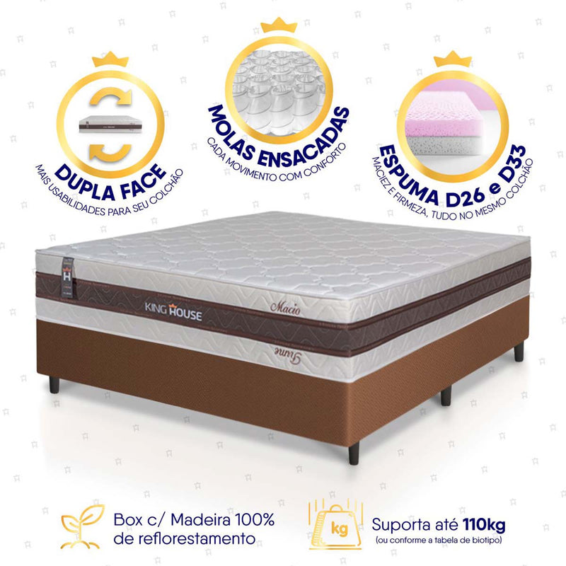 Cama Box Mali Molas Ensacadas Casal 138x188 King House