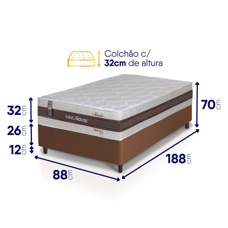 Cama Box Mali Molas Ensacadas Solteiro 88x188 King House