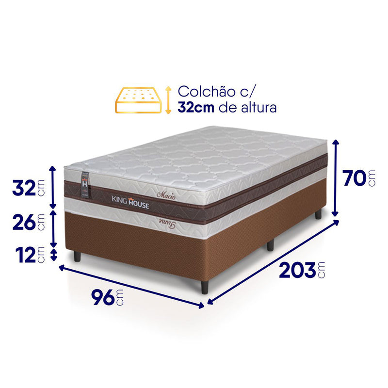 Cama Box Mali Molas Ensacadas Solteirão 96x203 King House