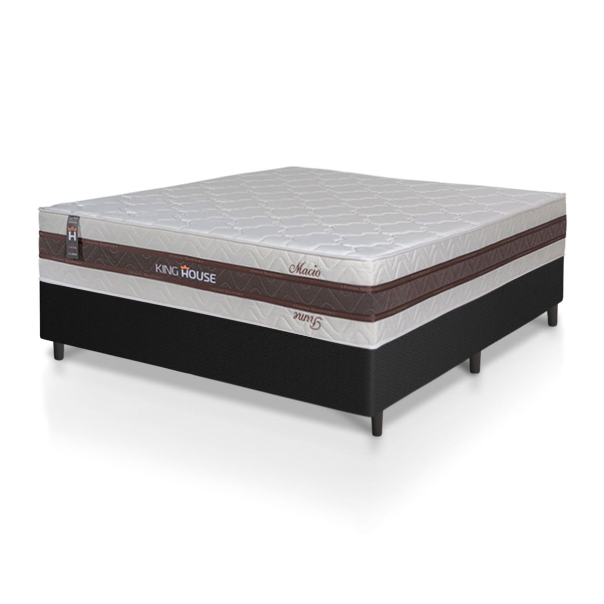 Cama Box Mali Molas Ensacadas Casal 138x188 Preto King House