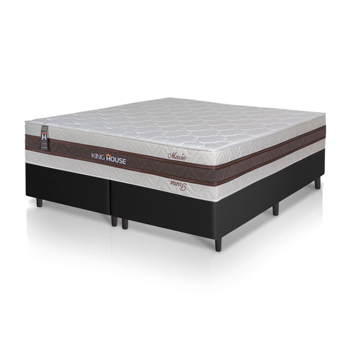 Cama Box Mali Molas Ensacadas Queen 158x198 Preto King House