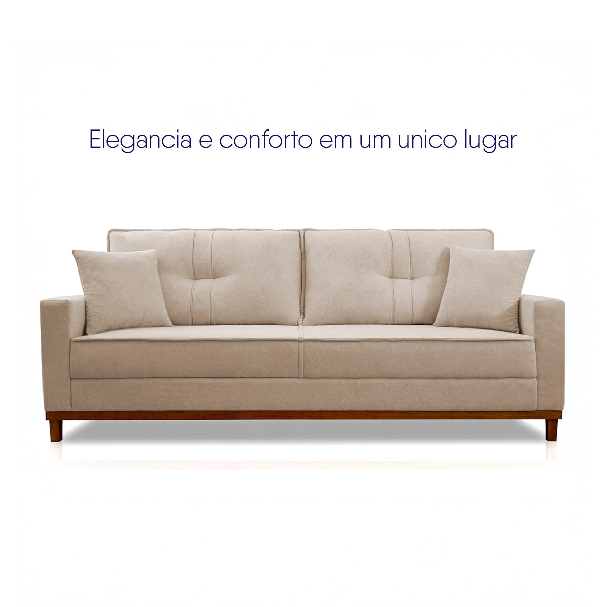 Sofá Living Malibu 2,30m Bege Bouclê - King House