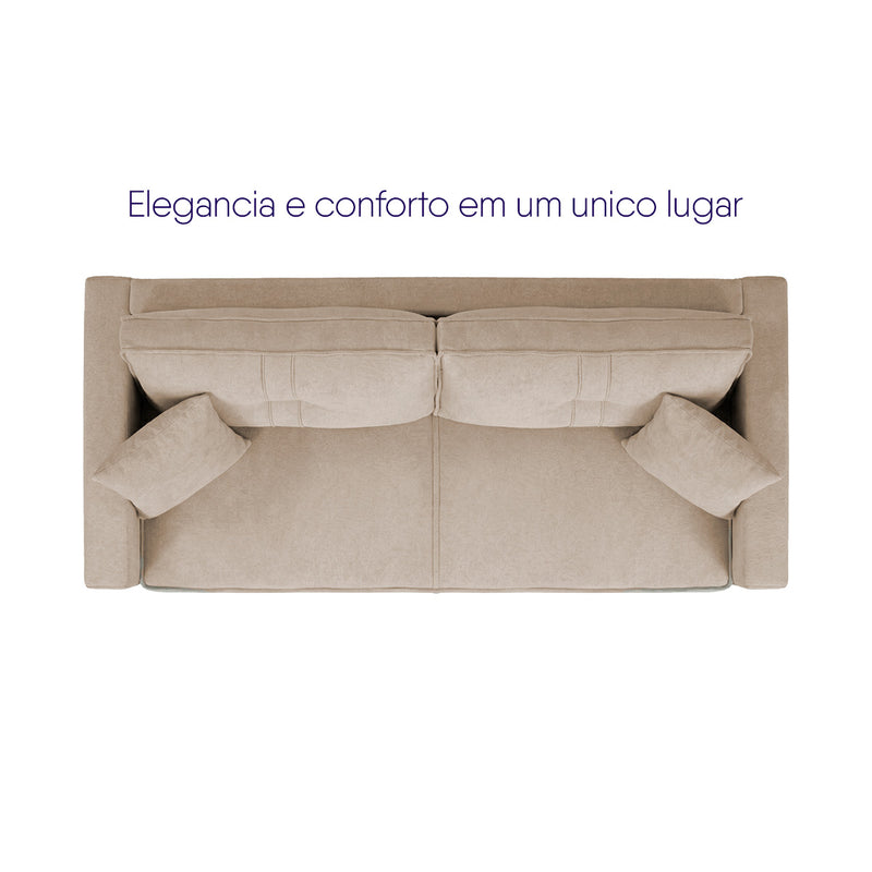 Sofá Living Malibu 1,50m Bege Bouclê - King House