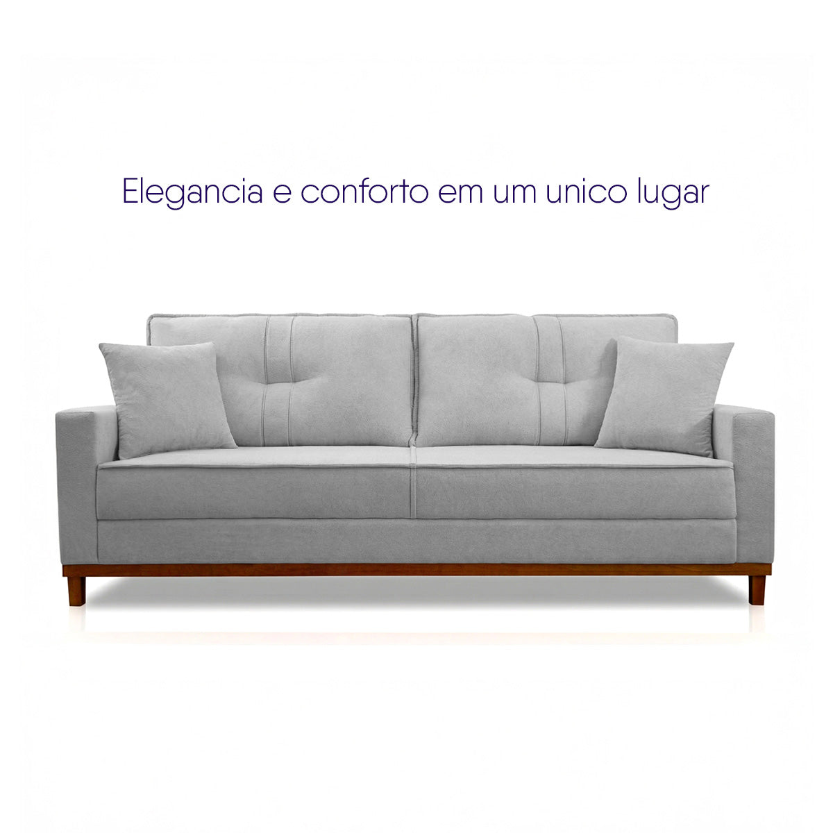 Sofá Living Malibu 2,30m Cinza Bouclê - King House