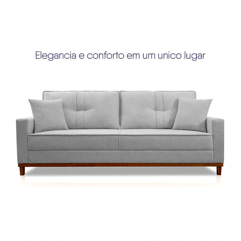 Sofá Living Malibu 2,30m Cinza Bouclê - King House