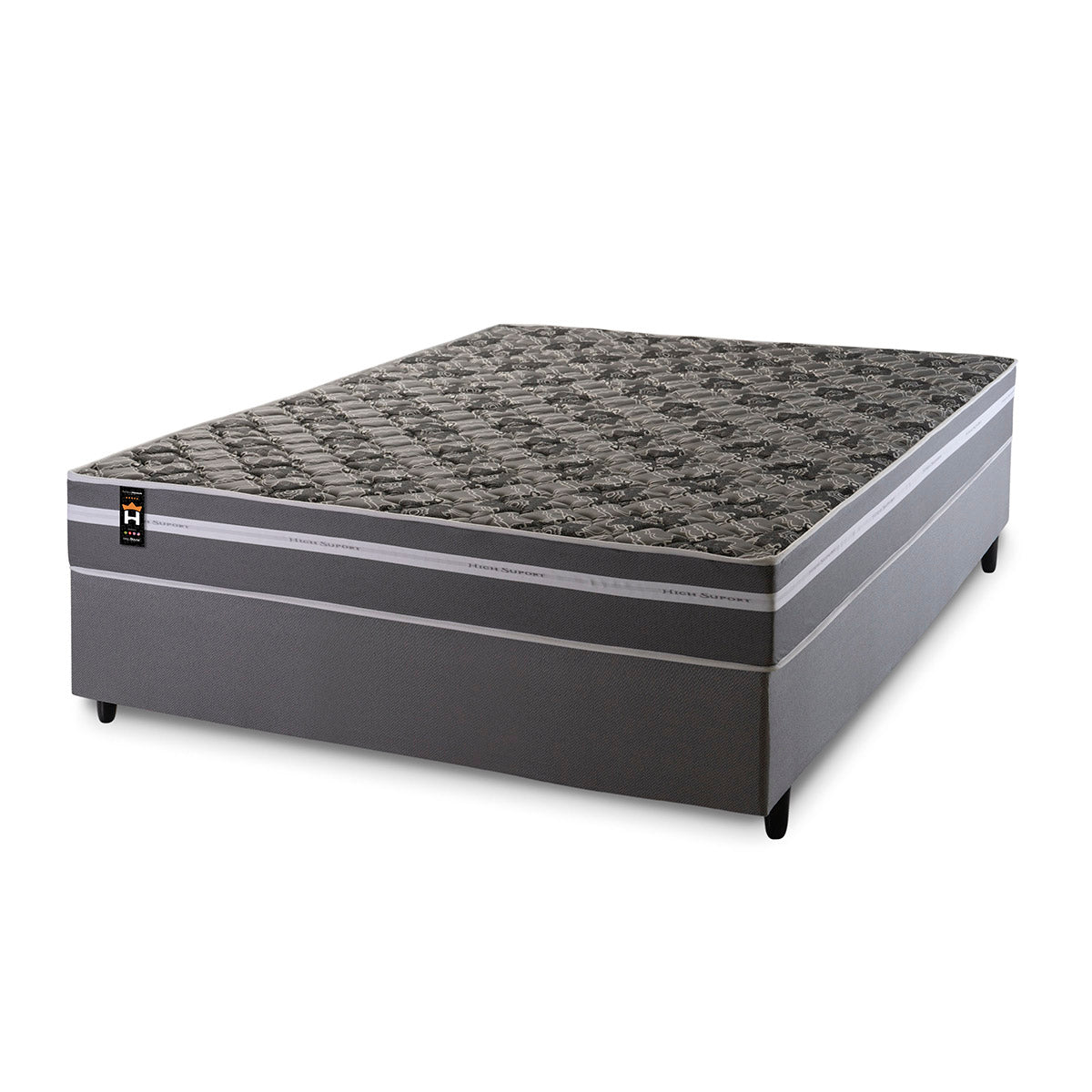 Cama Box Espuma Miami Casal 138x188 Cinza King House