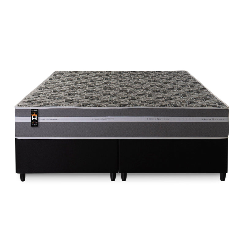 Cama Box Miami Espuma Queen 158x198 Cinza King House