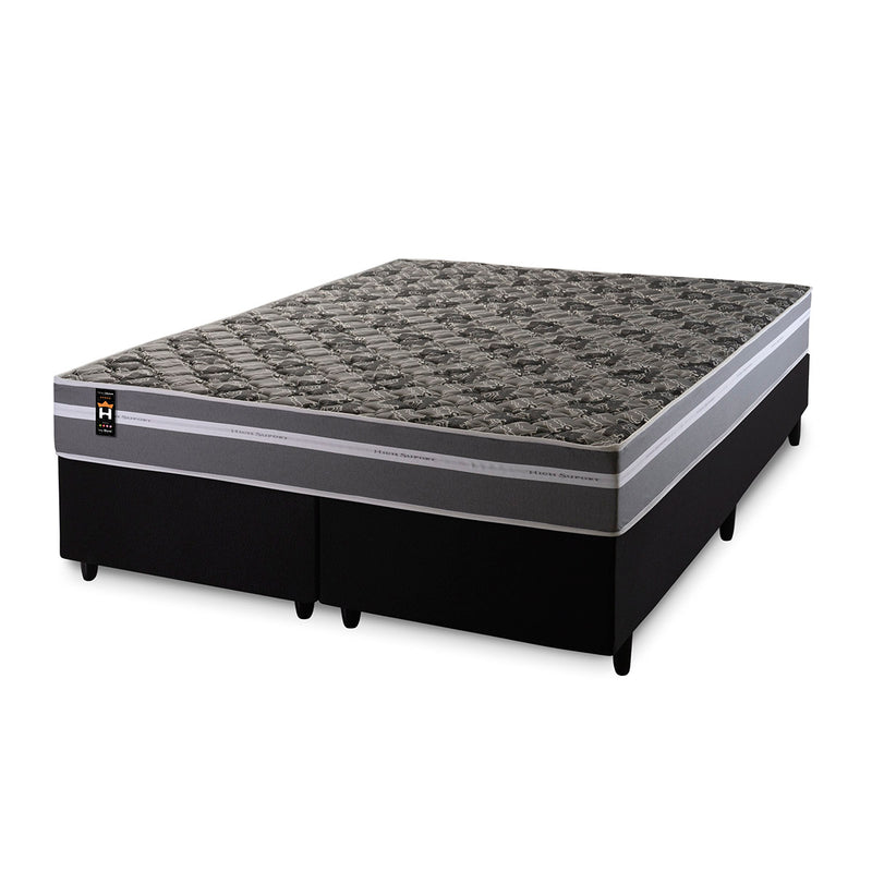 Conjunto Cama Box Miami Espuma King 193x203 Cinza King House