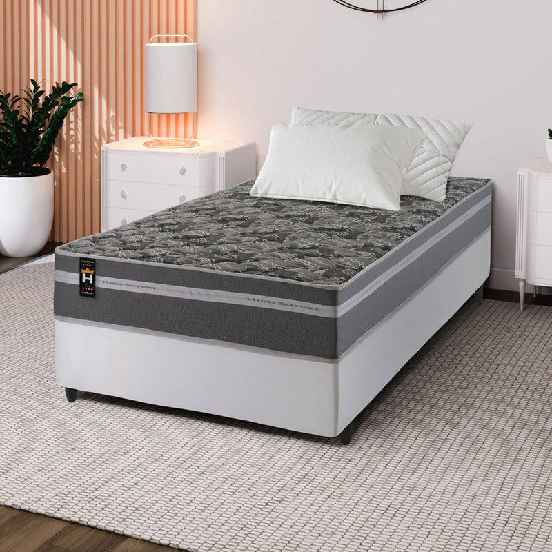 Cama Box Espuma Miami Solteiro 88x188 Cinza King House