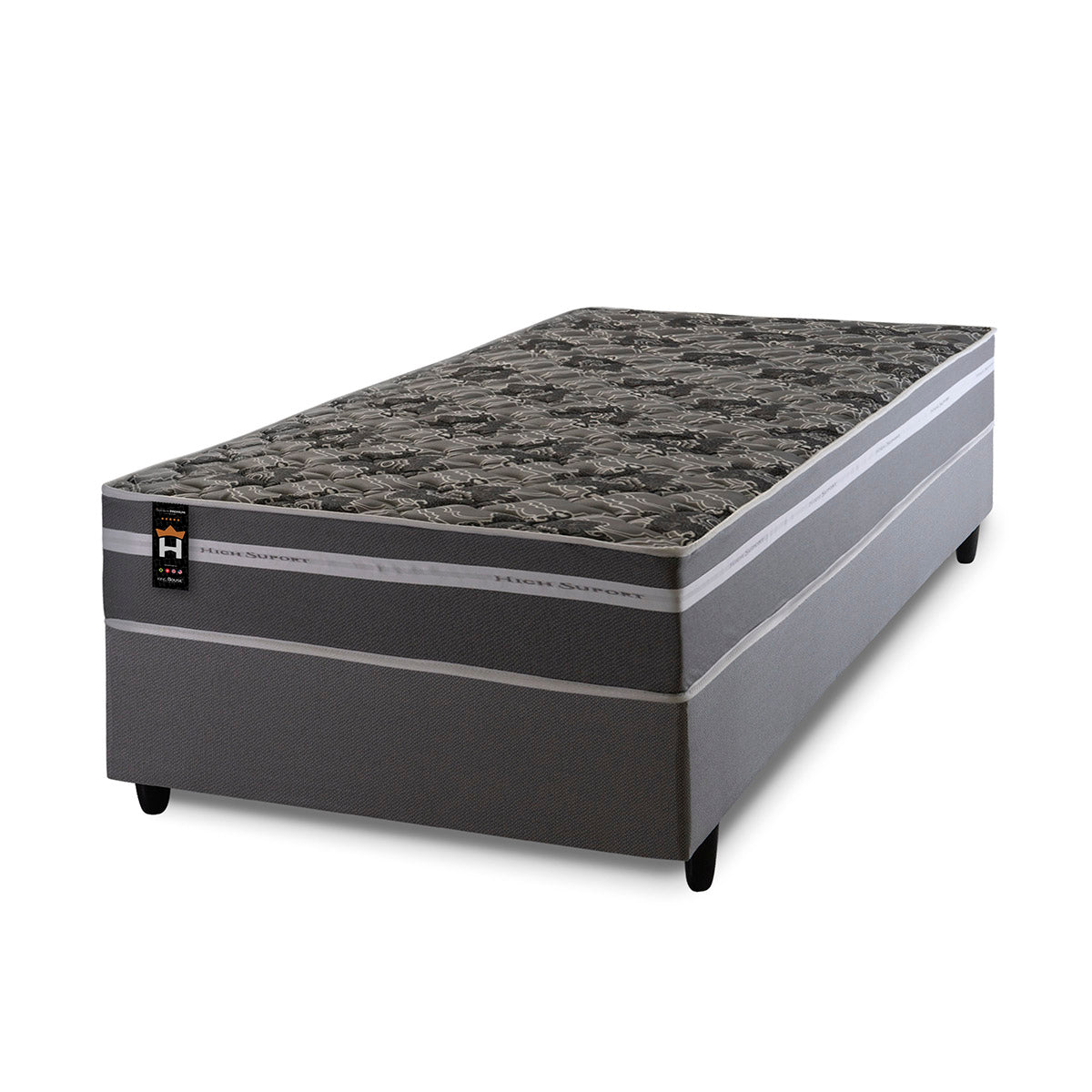 Cama Box Espuma Miami Solteiro 88x188 Cinza King House