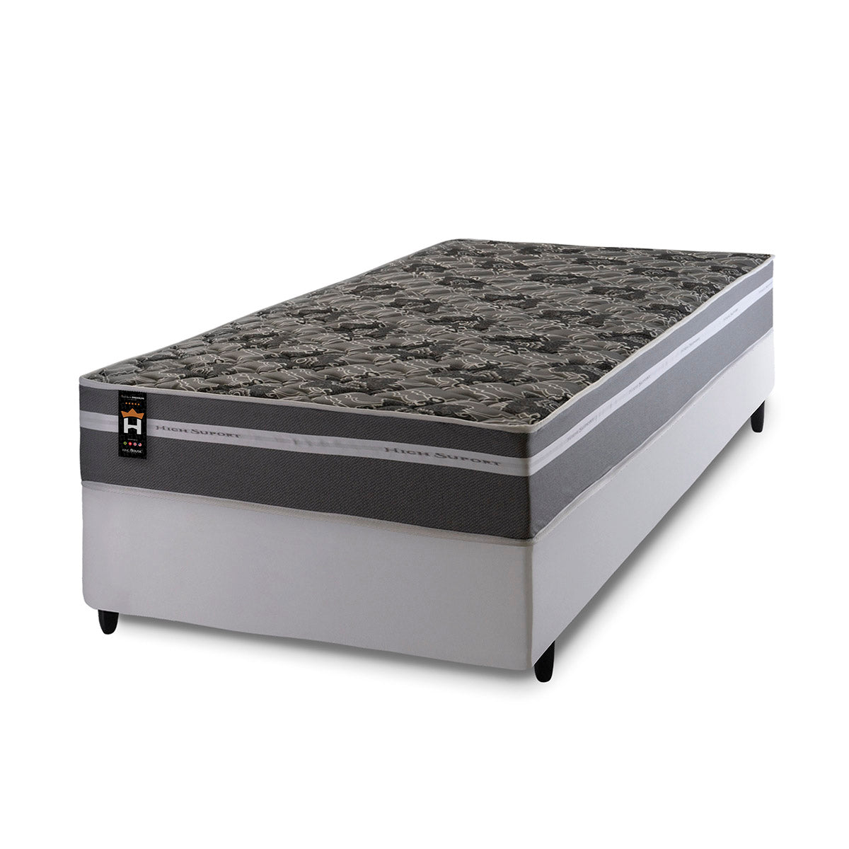 Cama Box Espuma Miami Solteiro 88x188 Cinza King House