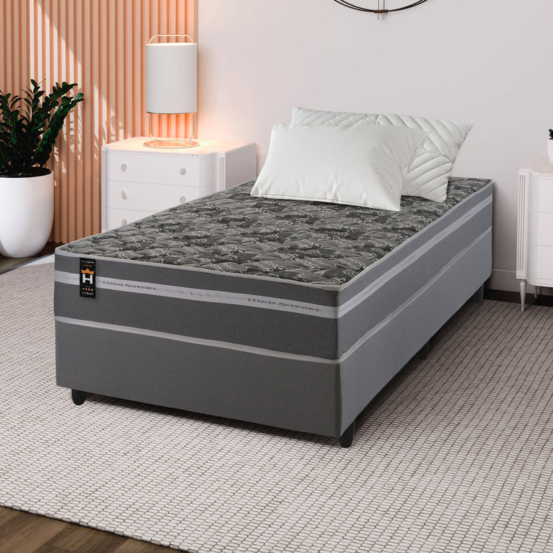 Cama Box Espuma Miami Solteirão 96x203 Cinza King House