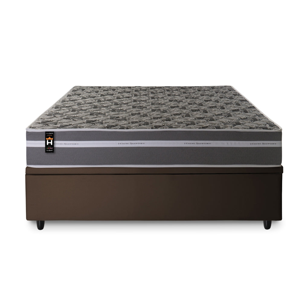 Cama Box Baú Miami 138x188 Marrom Espuma D33 King House