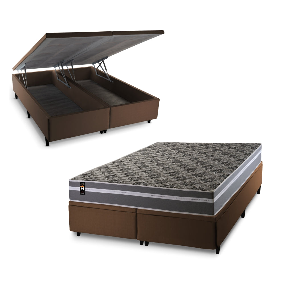 Cama Box Baú Miami Espuma D33 193x203 Marrom King House