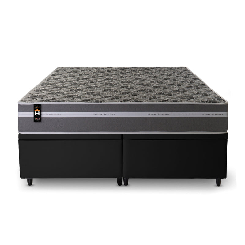 Cama Box Baú Miami Espuma D33 Cinza 158x198 Preto King House