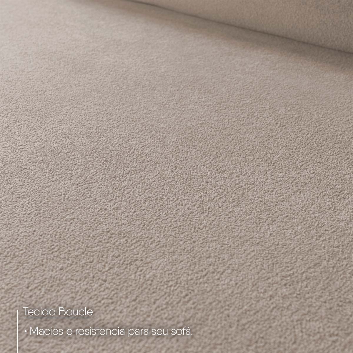 Conjunto Sofá Living Montblanc 3 e 2 Bouclê Bege Braços Reclináveis